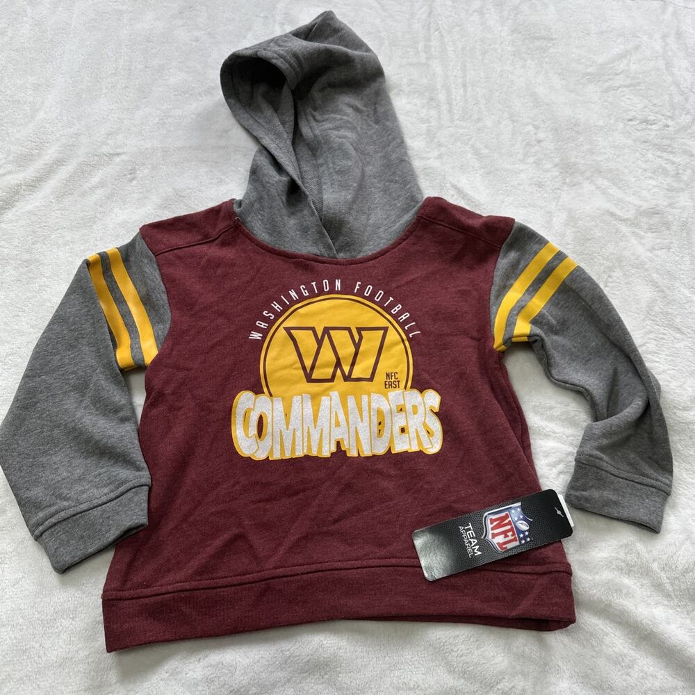 NFL Washington Commanders Pullover Hoodie Youth Girls Small 4 Sweatshirt Sparkle